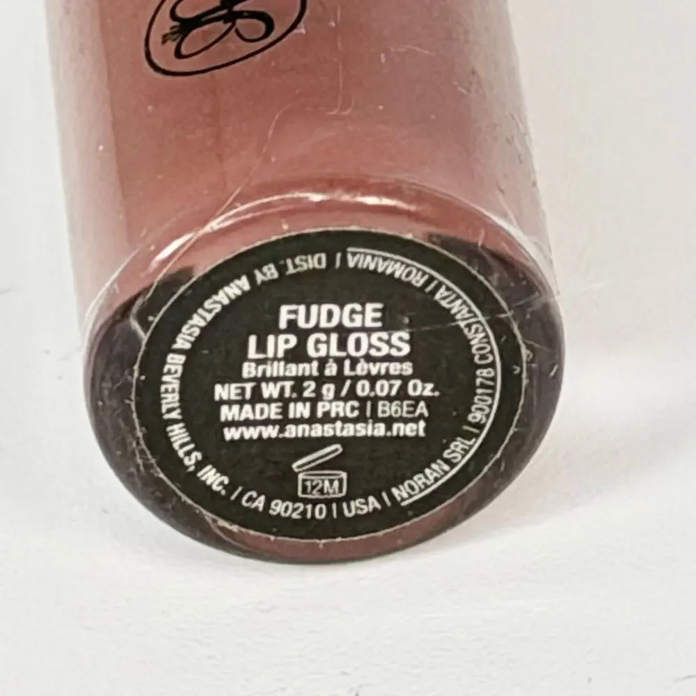 Anastasia Beverly Hills Lip Gloss Fudge Neutral Glossy Travel .02 oz 7ml New